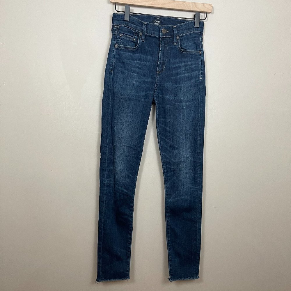 C of H Rocket High Rise Skinny Jeans with Frayed Deconstructed Look Size 25